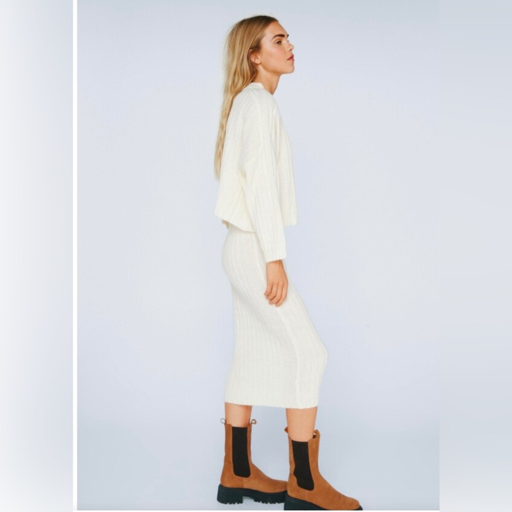 Soft Knit Sweater and Midi Skirt Set